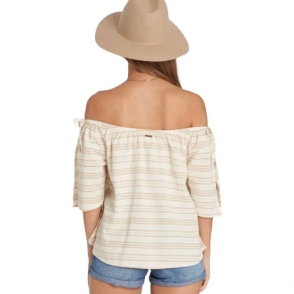 BILLABONG Women's Match Up Top Off the Shoulder Women’s Medium Flutter Boho - Picture 2 of 8